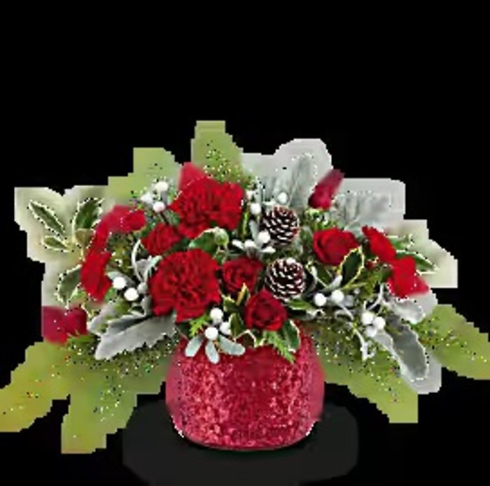 Christmas Red Round Vase