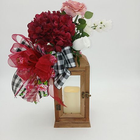 Lantern with Red flower and Checked