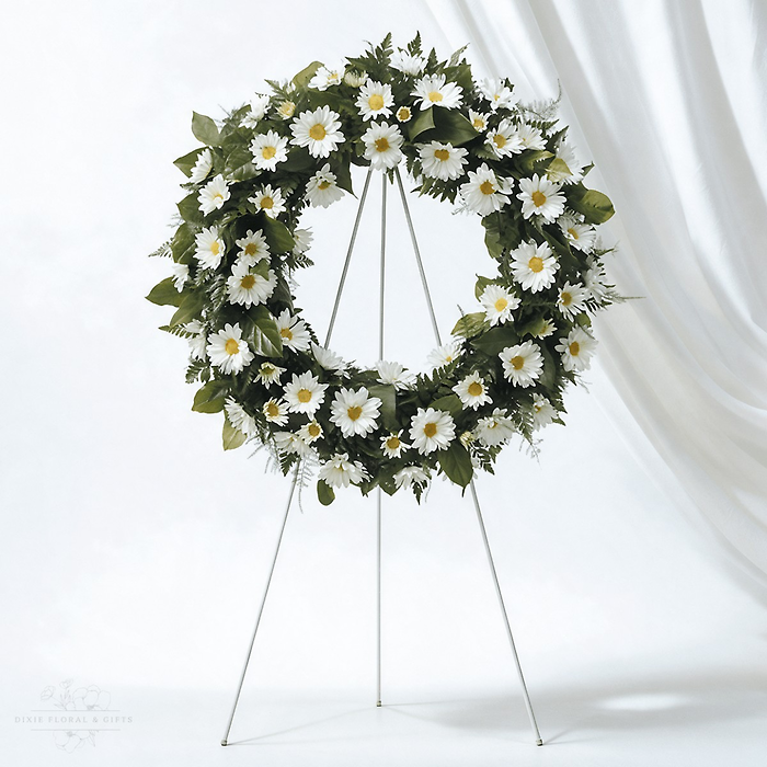 White Daisy Wreath