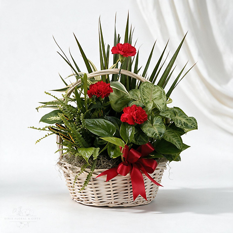 Dish Garden Basket with flowers