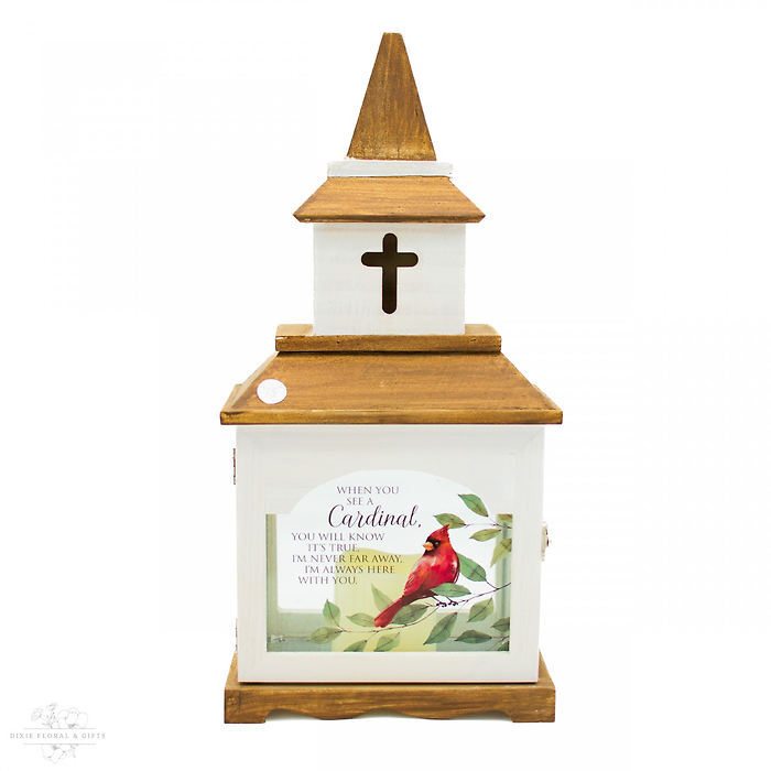 Cardinal Memorial Church Lantern with LED Candle