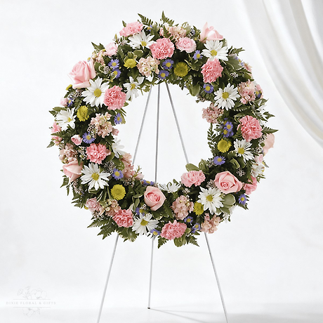 Pink/Peach Standing Wreath